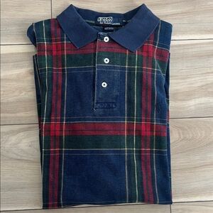 Ralph Lauren Navy and Red Plaid Polo Shirt
